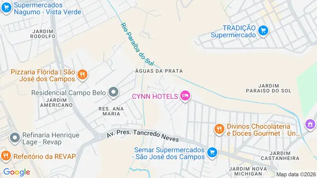 Mapa do bairro Águas da Prata, São José dos Campos - SP