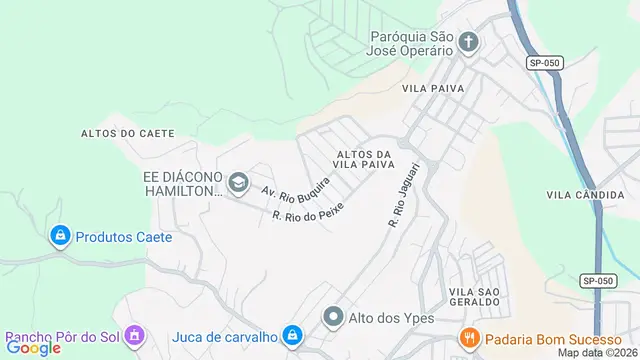 Mapa do bairro Altos da Vila Paiva, São José dos Campos - SP