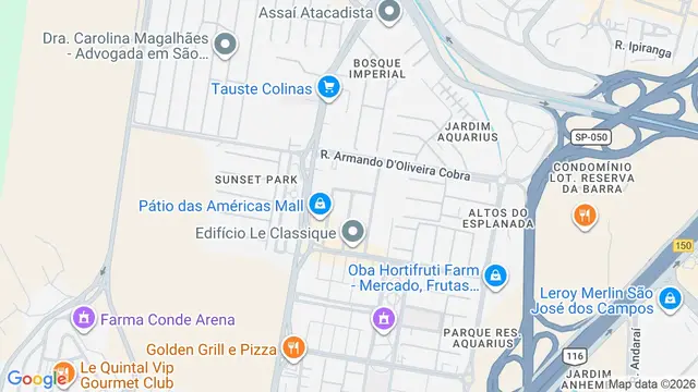 Mapa do bairro Altos do Esplanada, São José dos Campos - SP