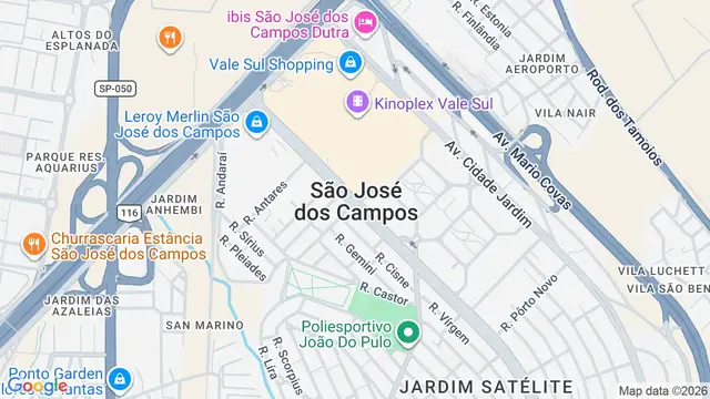 Mapa do bairro Área Rural de São José dos Campos, São José dos Campos - SP