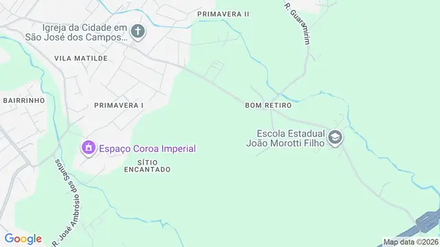 Mapa do bairro Bom Retiro, São José dos Campos - SP