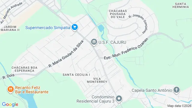 Mapa do bairro Cajuru, São José dos Campos - SP