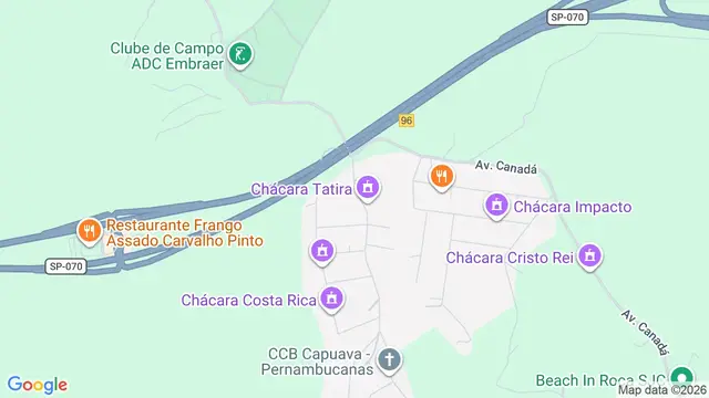 Mapa do bairro Capuava, São José dos Campos - SP
