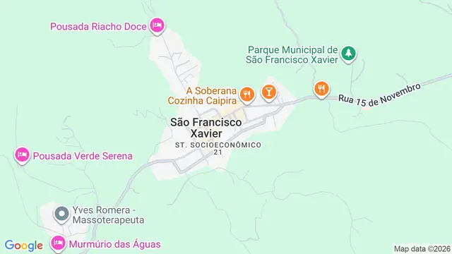 Mapa do bairro Centro (São Francisco Xavier), São José dos Campos - SP