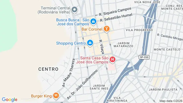 Mapa do bairro Centro, São José dos Campos - SP