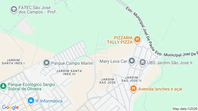 Mapa do bairro Chácara dos Coqueiros, São José dos Campos - SP