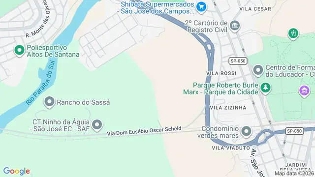 Mapa do bairro Chácaras Oliveiras, São José dos Campos - SP