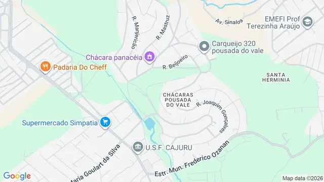 Mapa do bairro Chácaras Pousada do Vale, São José dos Campos - SP