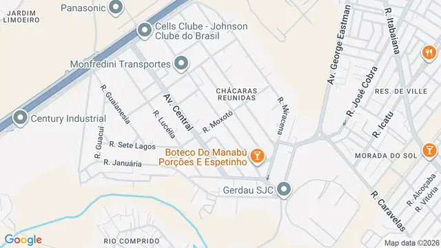 Mapa do bairro Chácaras Reunidas, São José dos Campos - SP