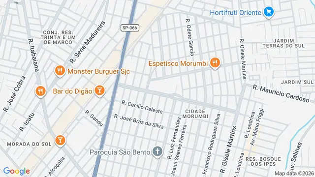 Mapa do bairro Cidade Morumbi, São José dos Campos - SP