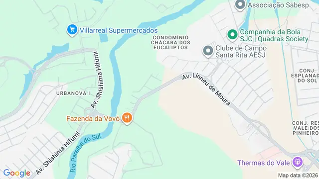 Mapa do bairro Condomínio Chácara dos Eucaliptos, São José dos Campos - SP