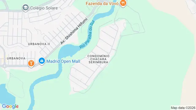 Mapa do bairro Condomínio Chácara Serimbura, São José dos Campos - SP