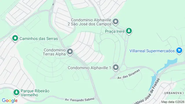 Mapa do bairro Condomínio Residencial Alphaville I, São José dos Campos - SP