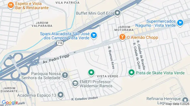 Mapa do bairro Condomínio Residencial Floresta, São José dos Campos - SP