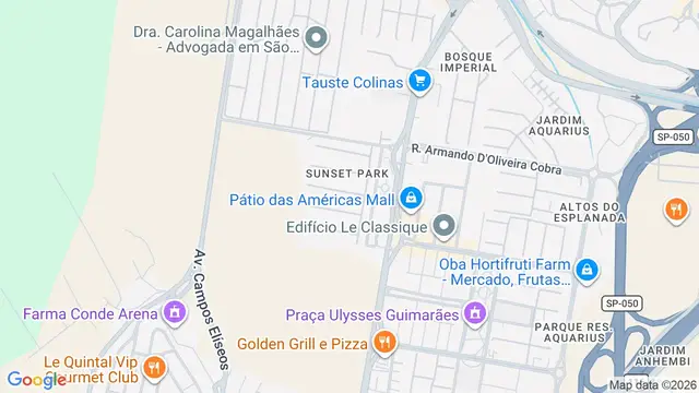 Mapa do bairro Condomínio Sunset Park, São José dos Campos - SP