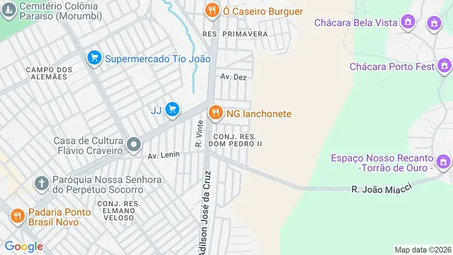 Mapa do bairro Conjunto Residencial Dom Pedro II, São José dos Campos - SP