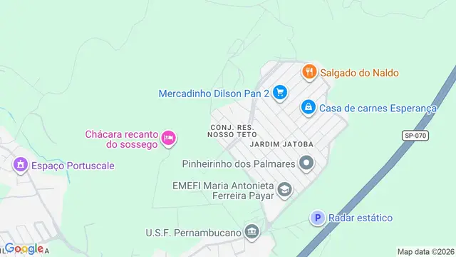 Mapa do bairro Conjunto Residencial Nosso Teto, São José dos Campos - SP