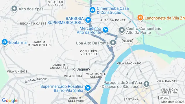 Mapa do bairro Conjunto Residencial Vila Leila, São José dos Campos - SP
