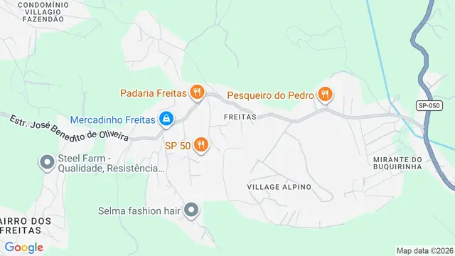 Mapa do bairro Freitas, São José dos Campos - SP
