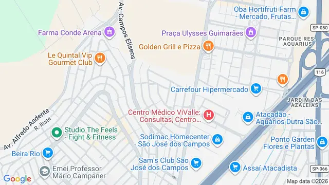 Mapa do bairro Jardim Alvorada, São José dos Campos - SP
