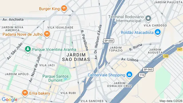 Mapa do bairro Jardim Aparecida, São José dos Campos - SP