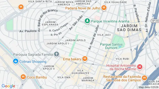 Mapa do bairro Jardim Apolo I, São José dos Campos - SP