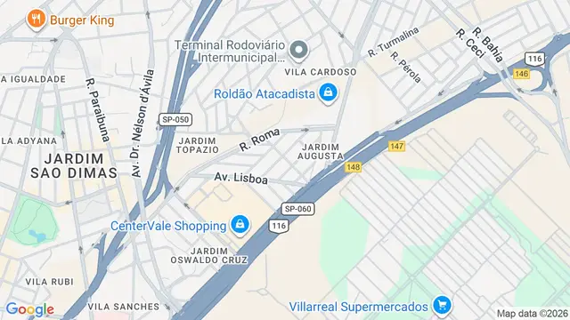 Mapa do bairro Jardim Augusta, São José dos Campos - SP