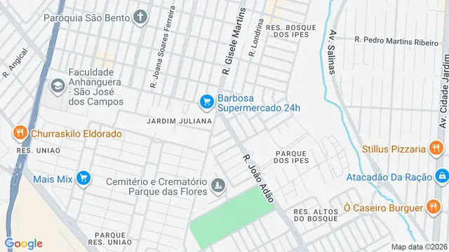 Mapa do bairro Jardim Capitingal, São José dos Campos - SP