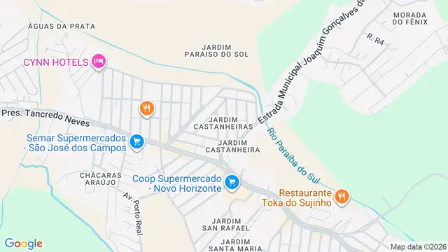 Mapa do bairro Jardim Castanheira, São José dos Campos - SP