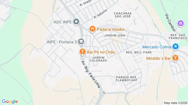 Mapa do bairro Jardim Colorado, São José dos Campos - SP