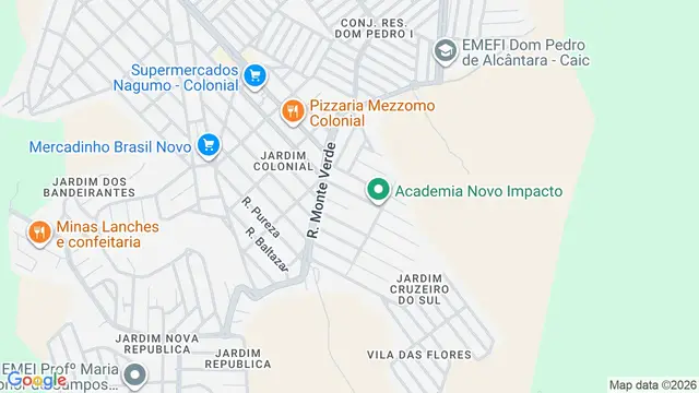 Mapa do bairro Jardim Cruzeiro do Sul, São José dos Campos - SP