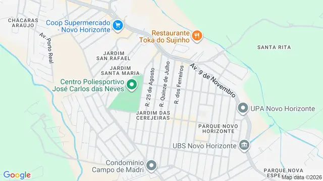 Mapa do bairro Jardim das Cerejeiras, São José dos Campos - SP