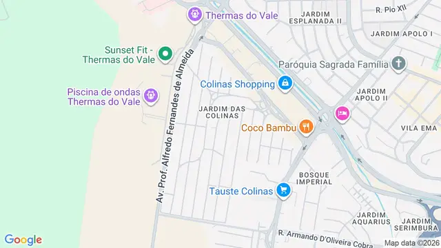 Mapa do bairro Jardim das Colinas, São José dos Campos - SP
