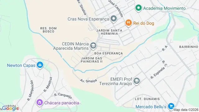 Mapa do bairro Jardim das Paineiras I, São José dos Campos - SP