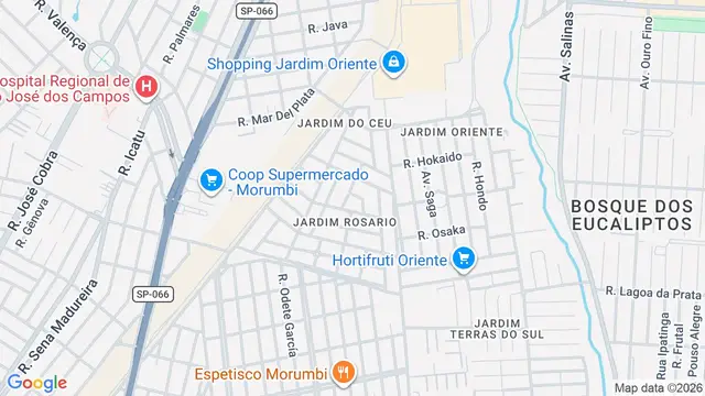 Mapa do bairro Jardim do Céu, São José dos Campos - SP