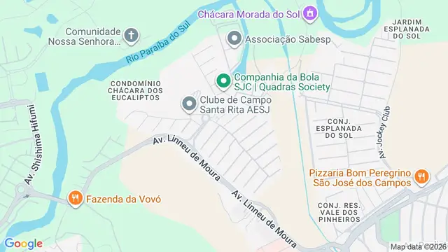 Mapa do bairro Jardim do Golfe, São José dos Campos - SP