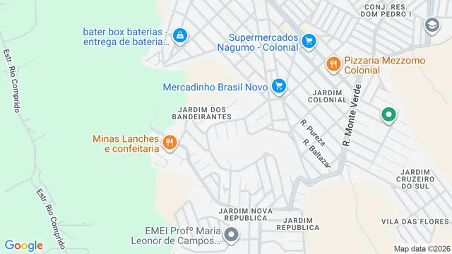 Mapa do bairro Jardim dos Bandeirantes, São José dos Campos - SP