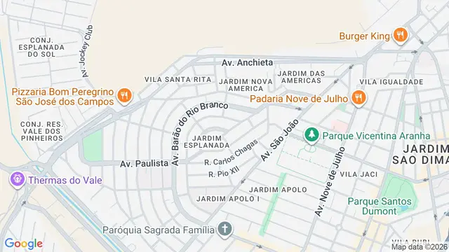 Mapa do bairro Jardim Esplanada II, São José dos Campos - SP