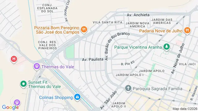 Mapa do bairro Jardim Esplanada, São José dos Campos - SP
