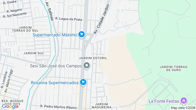 Mapa do bairro Jardim Estoril, São José dos Campos - SP