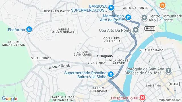 Mapa do bairro Jardim Guimarães, São José dos Campos - SP