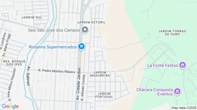 Mapa do bairro Jardim Madureira, São José dos Campos - SP