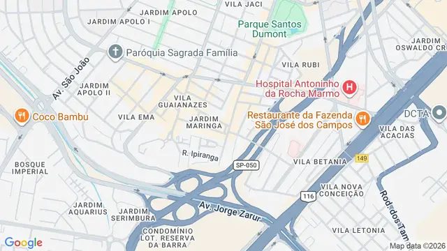 Mapa do bairro Jardim Maringá, São José dos Campos - SP