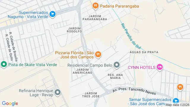 Mapa do bairro Jardim Nova Flórida, São José dos Campos - SP