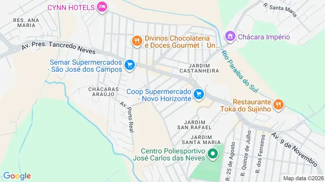 Mapa do bairro Jardim Nova Michigan, São José dos Campos - SP
