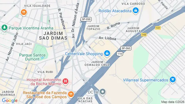 Mapa do bairro Jardim Oswaldo Cruz, São José dos Campos - SP