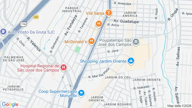 Mapa do bairro Jardim Paraíso, São José dos Campos - SP