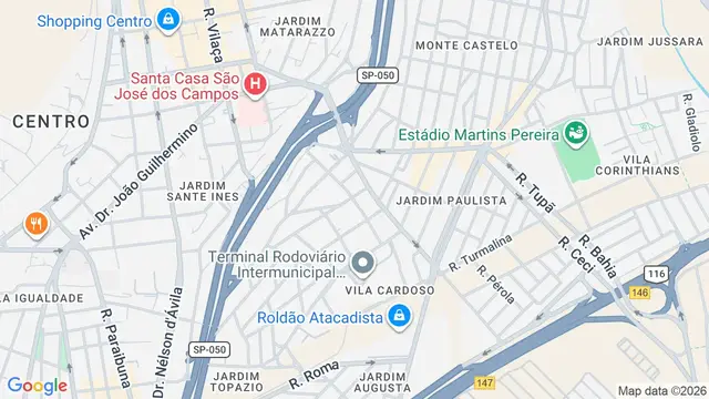 Mapa do bairro Jardim Paulista, São José dos Campos - SP