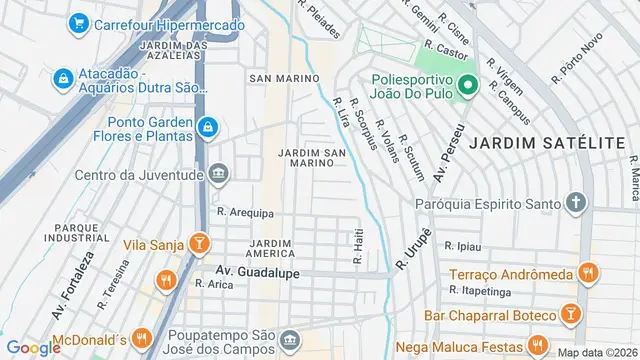 Mapa do bairro Jardim San Marino, São José dos Campos - SP