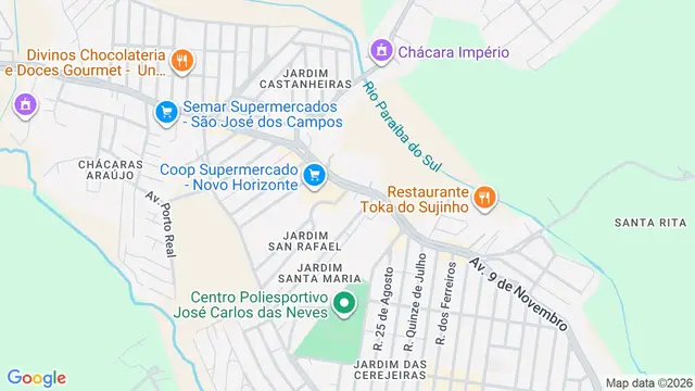 Mapa do bairro Jardim San Rafael, São José dos Campos - SP